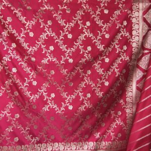 Rani Pink Banarasi Kattan Silk Saree – Royal Elegance in Every Drape