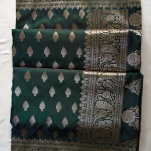 Emerald Green Banarasi Kattan Silk Saree – Royal Zari Weave
