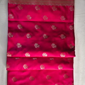 Rani Pink Banarasi Kattan Silk Saree – Regal Zari Elegance