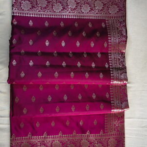 Magenta Banarasi Kattan Silk Saree – Royal Zari Heritage Weave