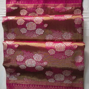 Royal Magenta Floral Tissue Banarasi Saree
