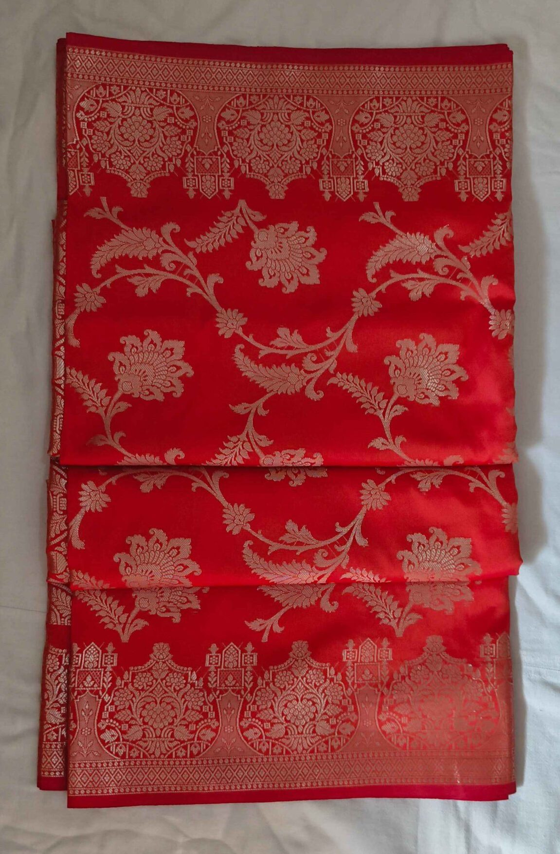 Orange Dupion Banarasi Silk Saree – Timeless Traditional Elegance