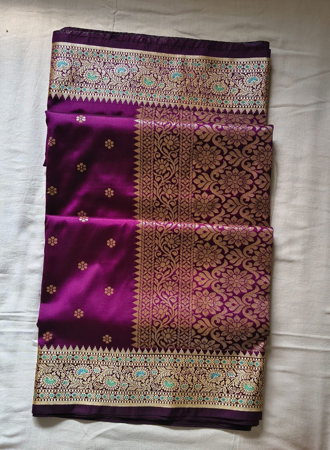 Royal Purple Banarasi Silk Saree with Meenakari Zari Weaving