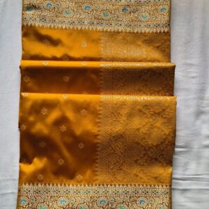 Banarasi Silk Saree – Mustard Yellow Elegance